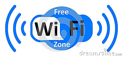 Free wifi logo zone in cloud - vector Vector Illustration